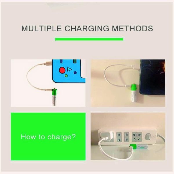 USB Type-C Fast Charging 2600mAh Rechargeable Battery AA 1.5V (4 piece Battery)