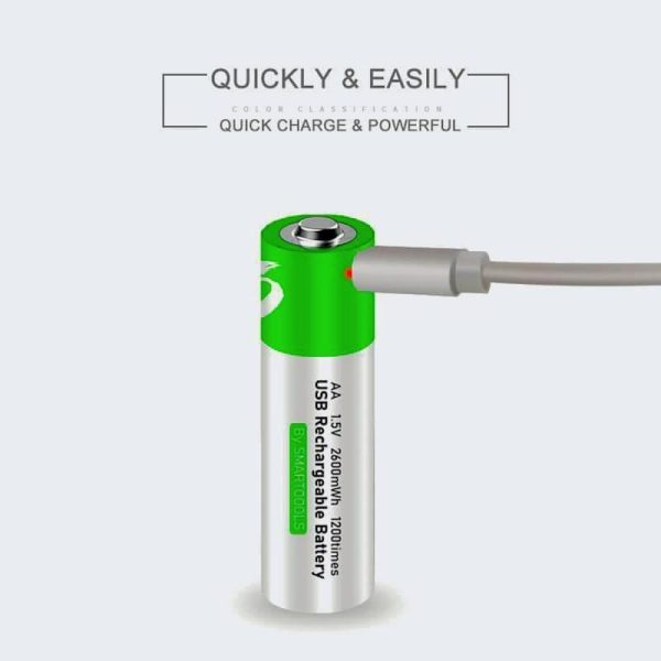 USB Type-C Fast Charging 2600mAh Rechargeable Battery AA 1.5V (4 piece Battery)