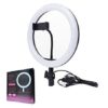 6 Ft Tripod Stand + 10″ Ring Light + K8 Wireless Microphone