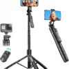 Long Video Stand Cum Selfie Stick Tripod with Remote