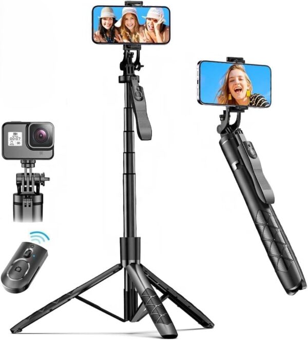 Long Video Stand Cum Selfie Stick Tripod with Remote