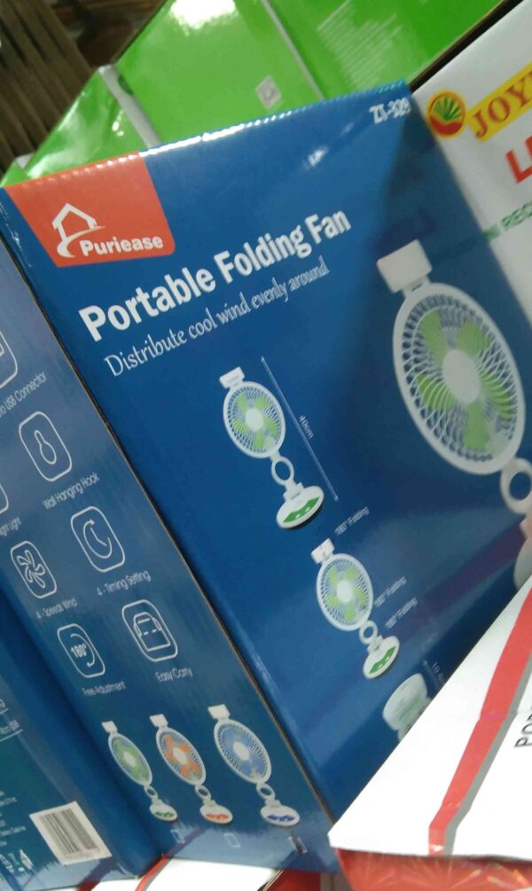 Portable Rechargeable Folding Fan With Light ZT-329