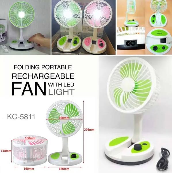Portable Rechargeable Folding Fan With Light