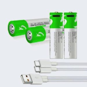 USB Type-C Fast Charging 2600mAh Rechargeable Battery AA 1.5V