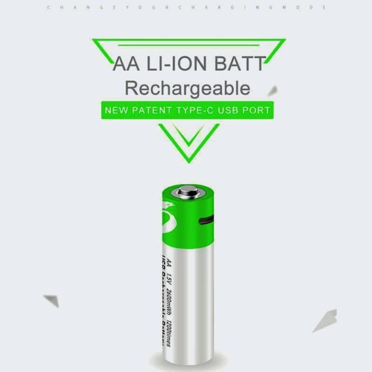 USB Type-C Fast Charging 2600mAh Rechargeable Battery AA 1.5V
