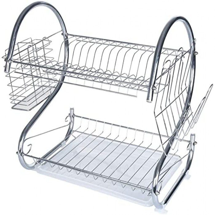 2 Layer Dish Drainer Stainless Steel Rack